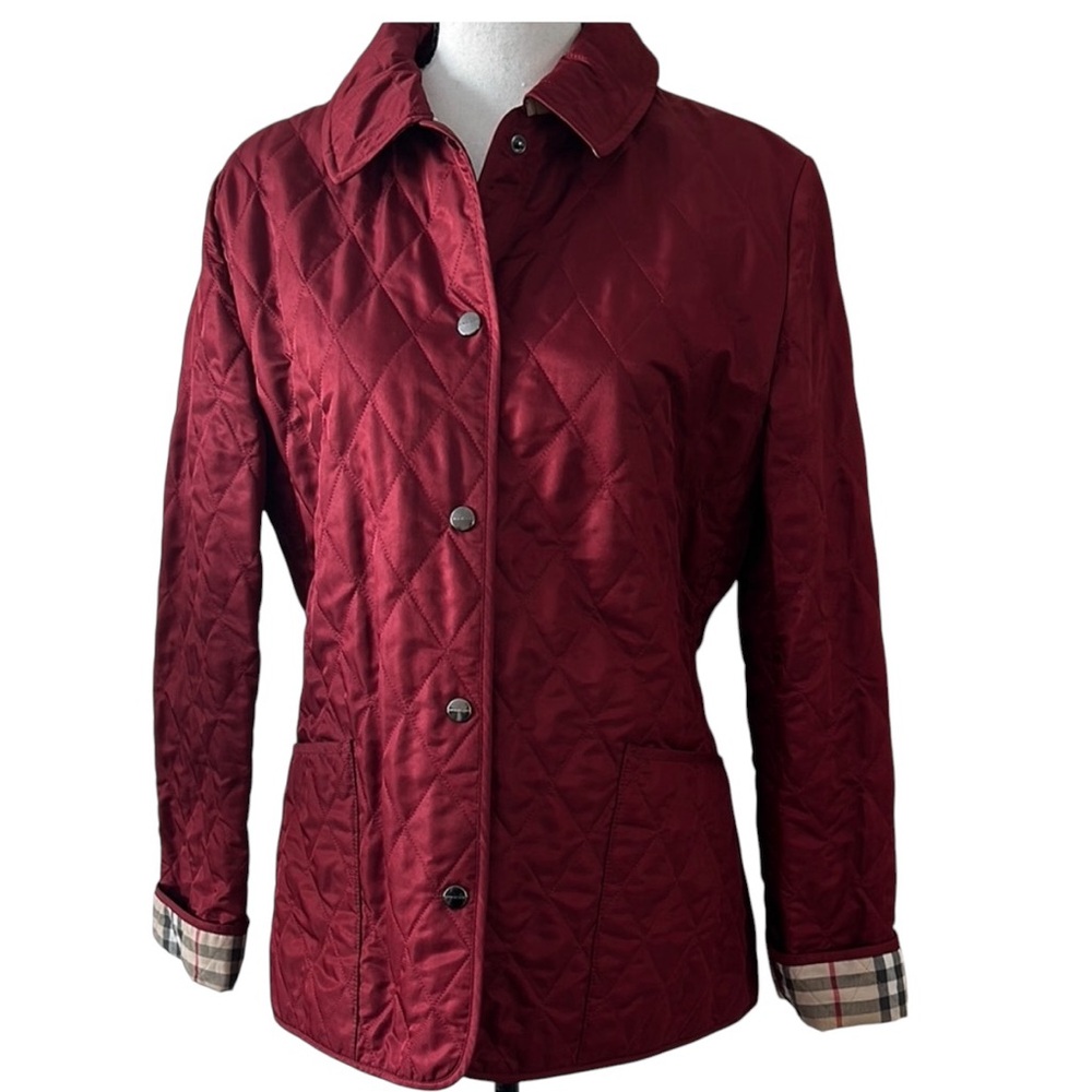 Burberry London Women's Quilted Jacket - Red Size S